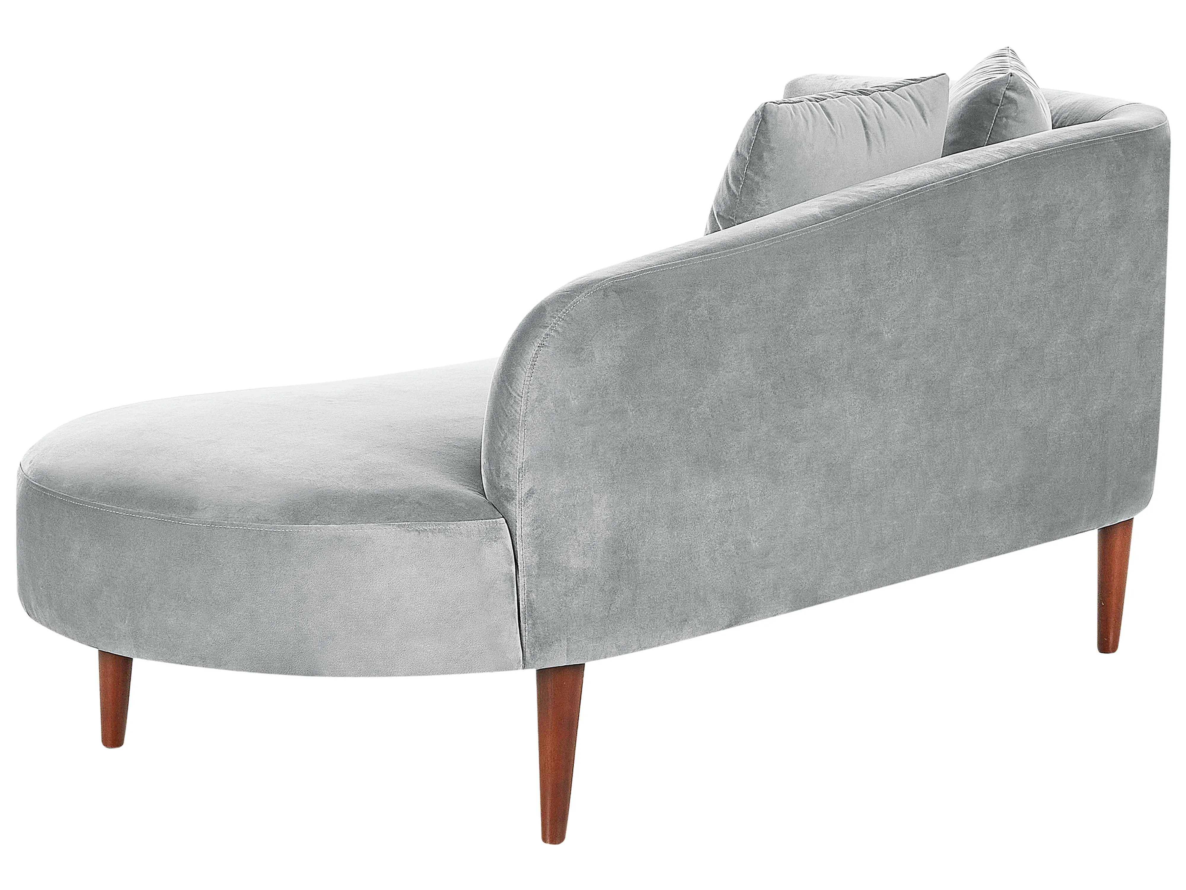 Linkszijdige chaise longue CHAUMONT Fluweel Lichtgrijs