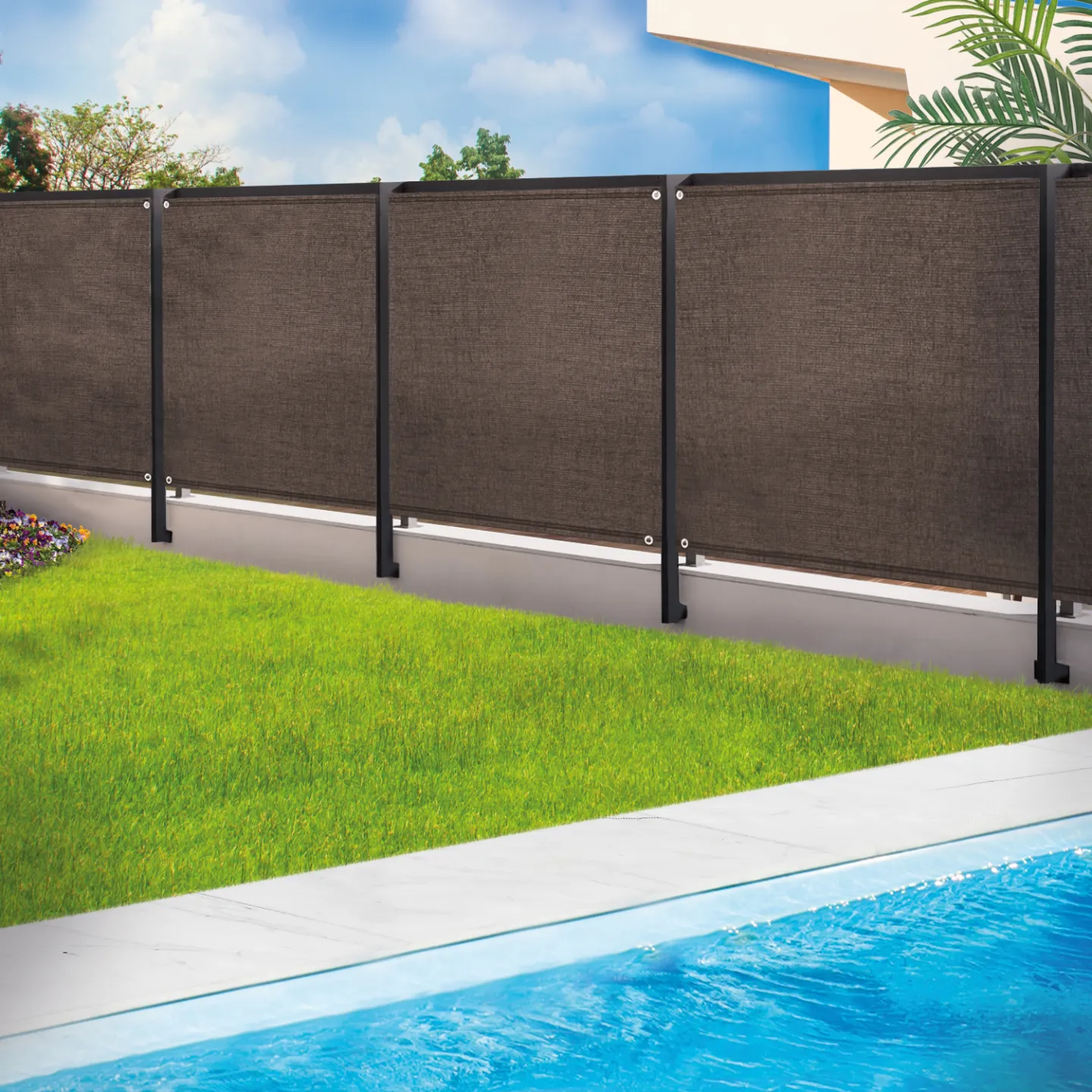 Brise vue renforcé 1,8 x 10 M taupe 220 gr/m² luxe PRO