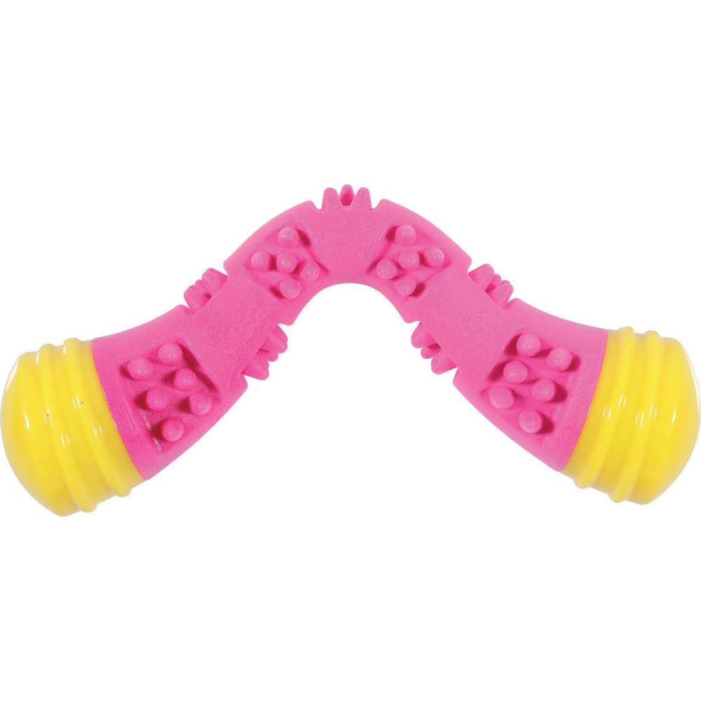 Jouet boomerang sunset 23 cm rose pour chien