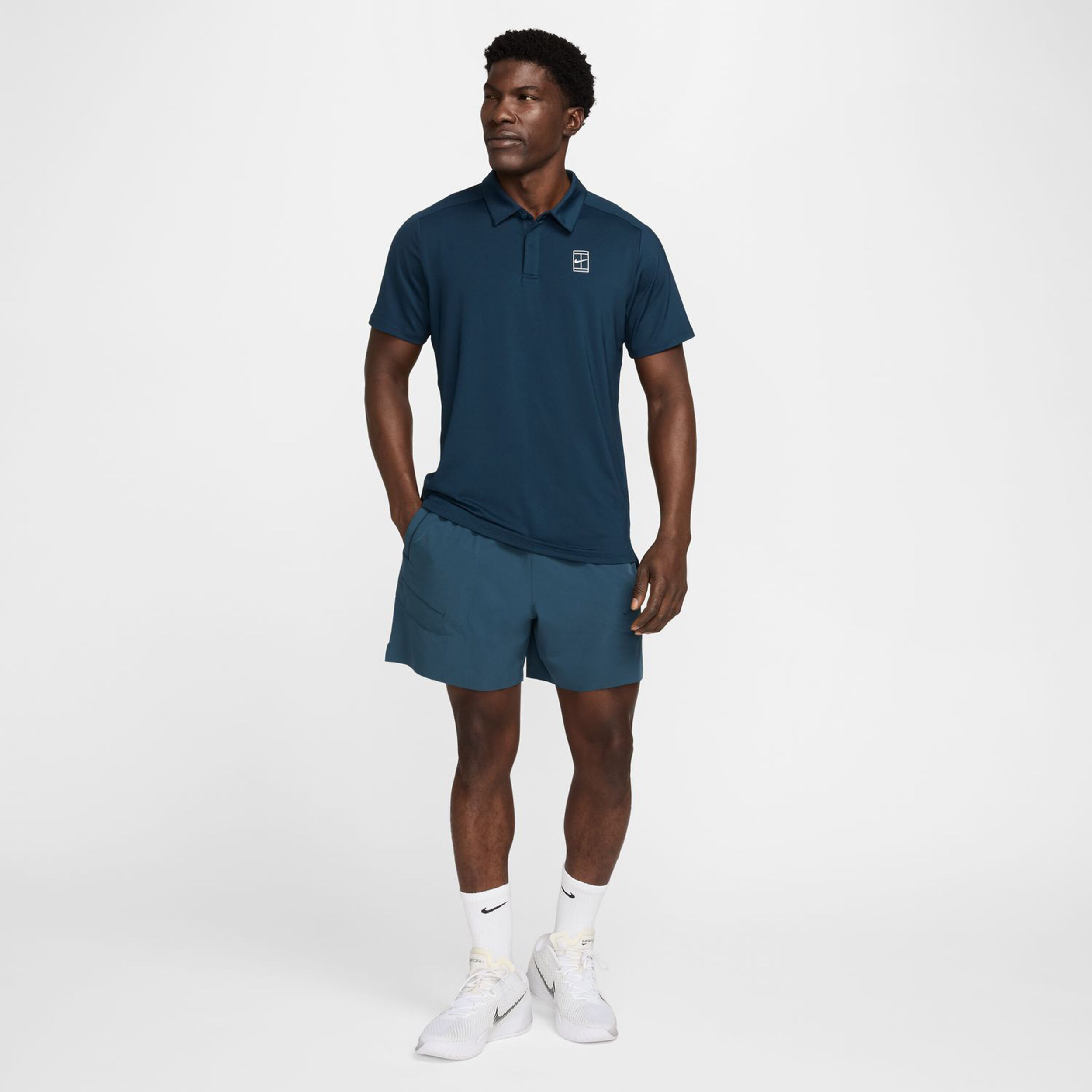 Nike Court Dri-Fit Advantage Polo Hommes - Bleu Foncé , Blanc