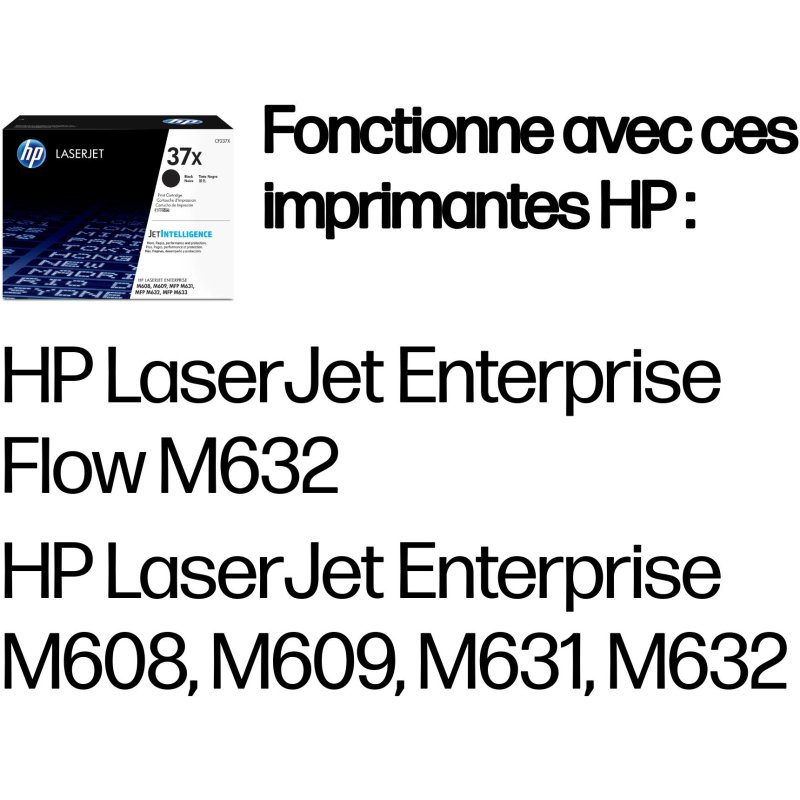 HP Cartouche de toner noir authentique 37X LaserJet grande capacité