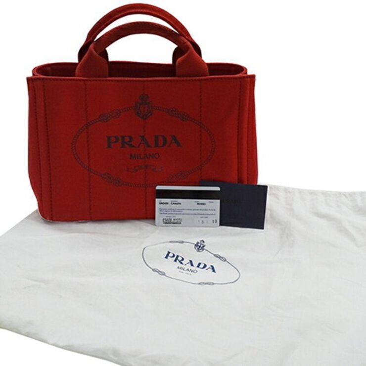Prada Vintage Prada Canapa Tote Red