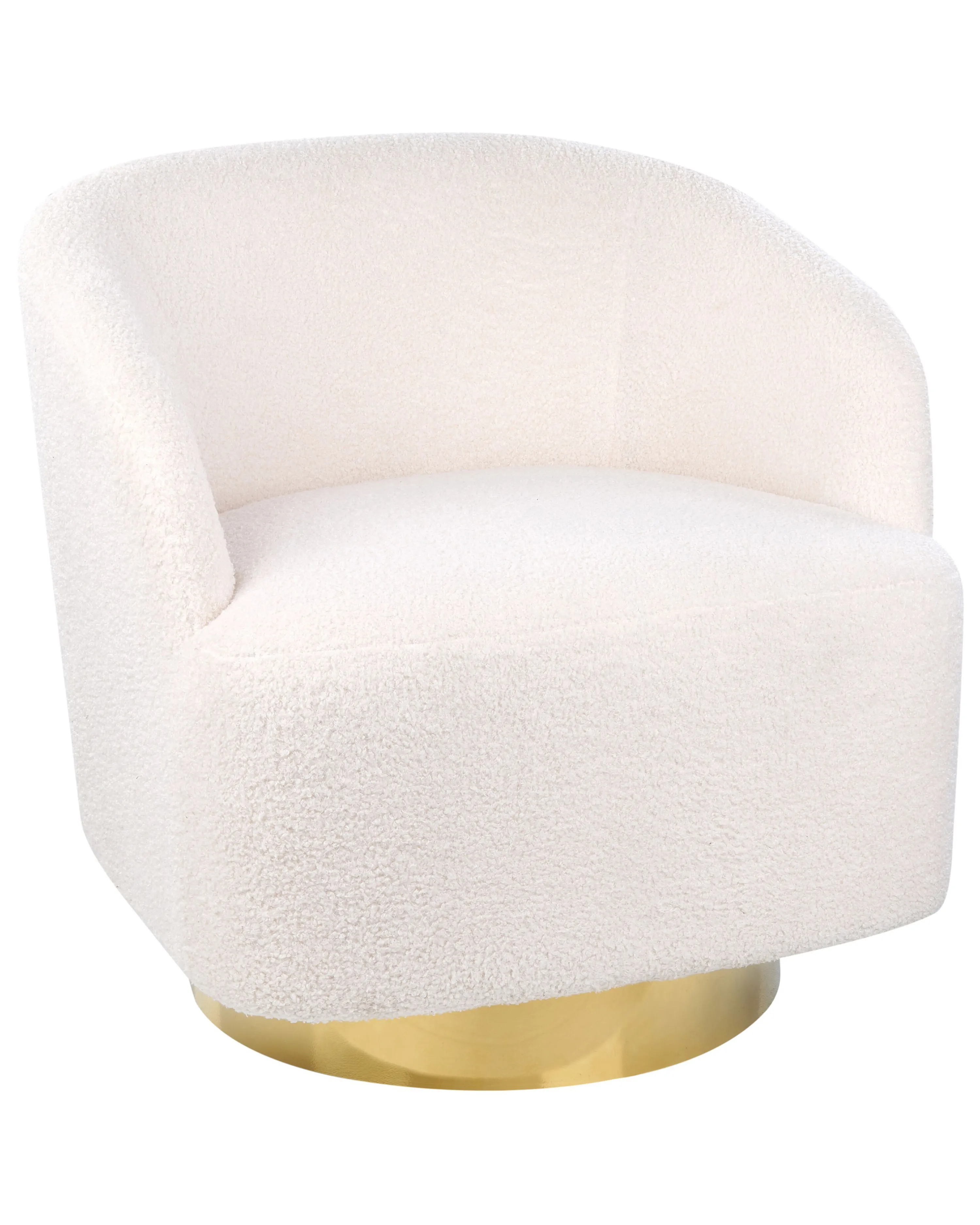 Draaifauteuil LAVIK Bouclé Gebroken wit