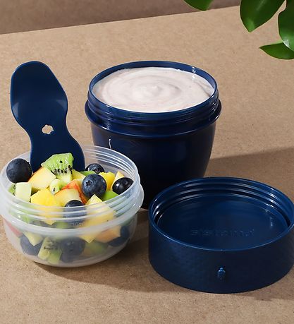 Sistema Madkasse m. Bestik - Snack Capsule Renew - 515 ml - Navy