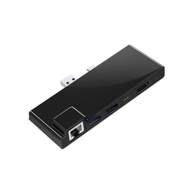 NÖRDIC USB 7-ports dockingstation til MicroSoft Surface Pro7 1xHDMI4k30Hz 2xUSB-A 5Gbps 1xUSB-C PD87W 1xRJ45 LAN og 1xTF og 1xSD