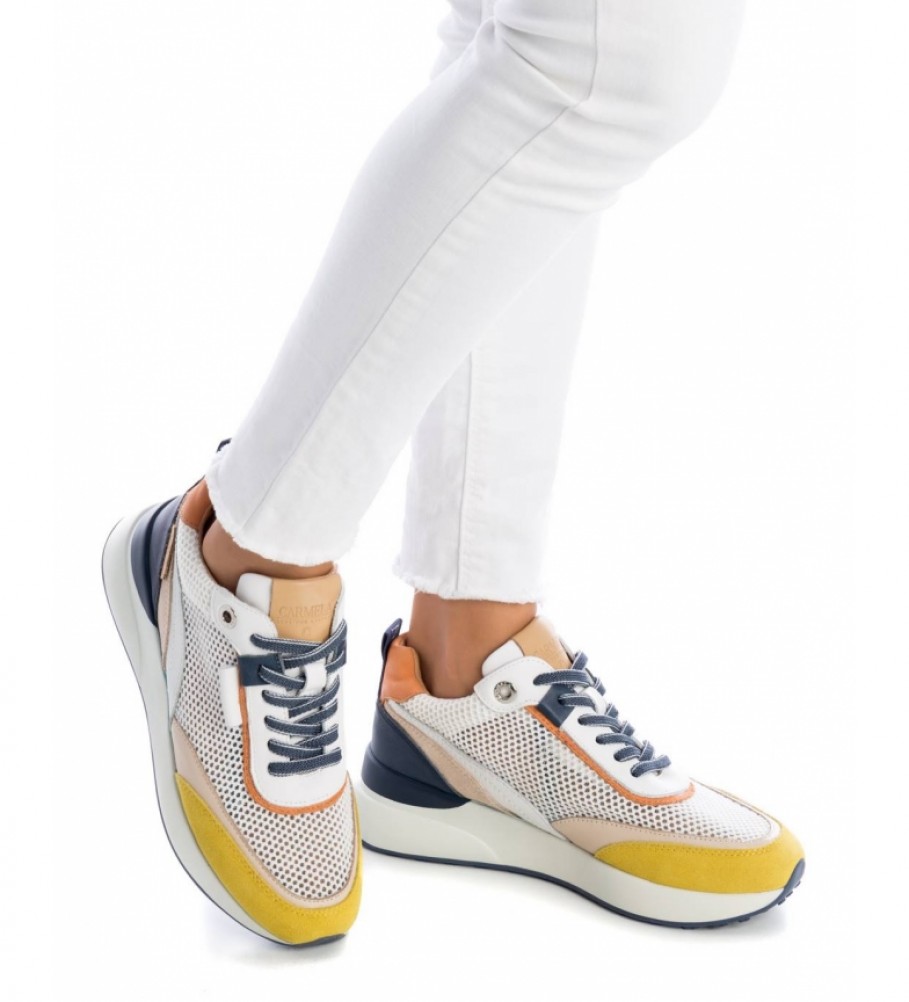 Tênis Carmela em couro 068604 Multicolorido - Altura do salto: 6cm -