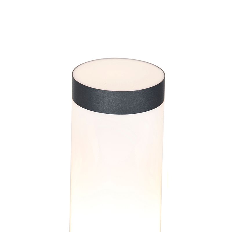 Buitenlamp paal antraciet met opaal 80 cm IP44 - Rox