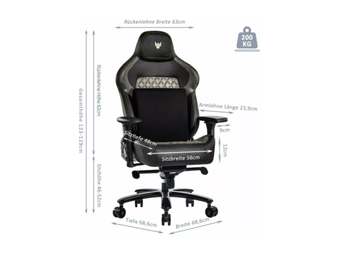 Chaise de jeu 200KG de durabilité, chaise de bureau réglable 200KG