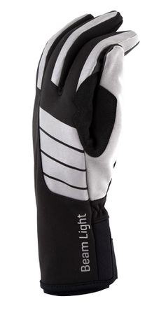 BEAM LIGHT reflektierende Unisex-Softshell-Handschuhe  silber  S=7