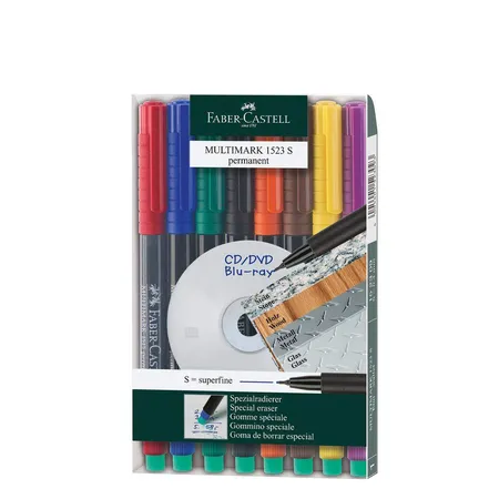 Faber-Castell Marker Multimark permanent, S, 8er Etui