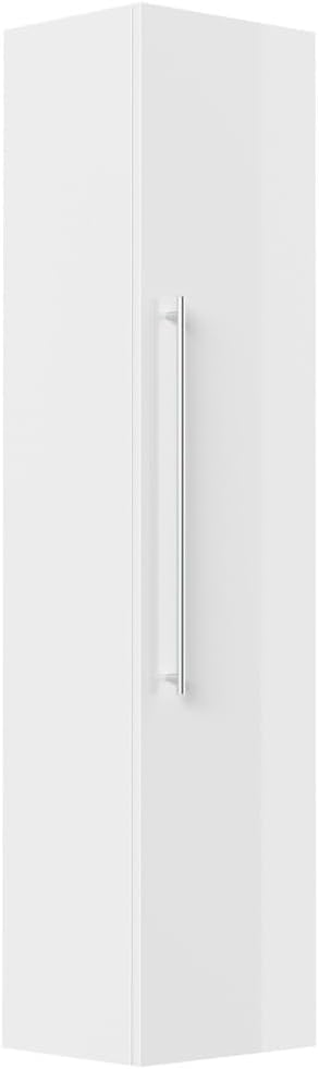 Magnolia Home Badmöbelset Roma XL 4-teilig LED-Spiegel Hochschrank 3er Boxen Farbe Weiss Hochglanz