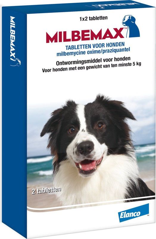 Milbemax Ontworming Tabletten Hond 5 - 75 kg 2 tabletten