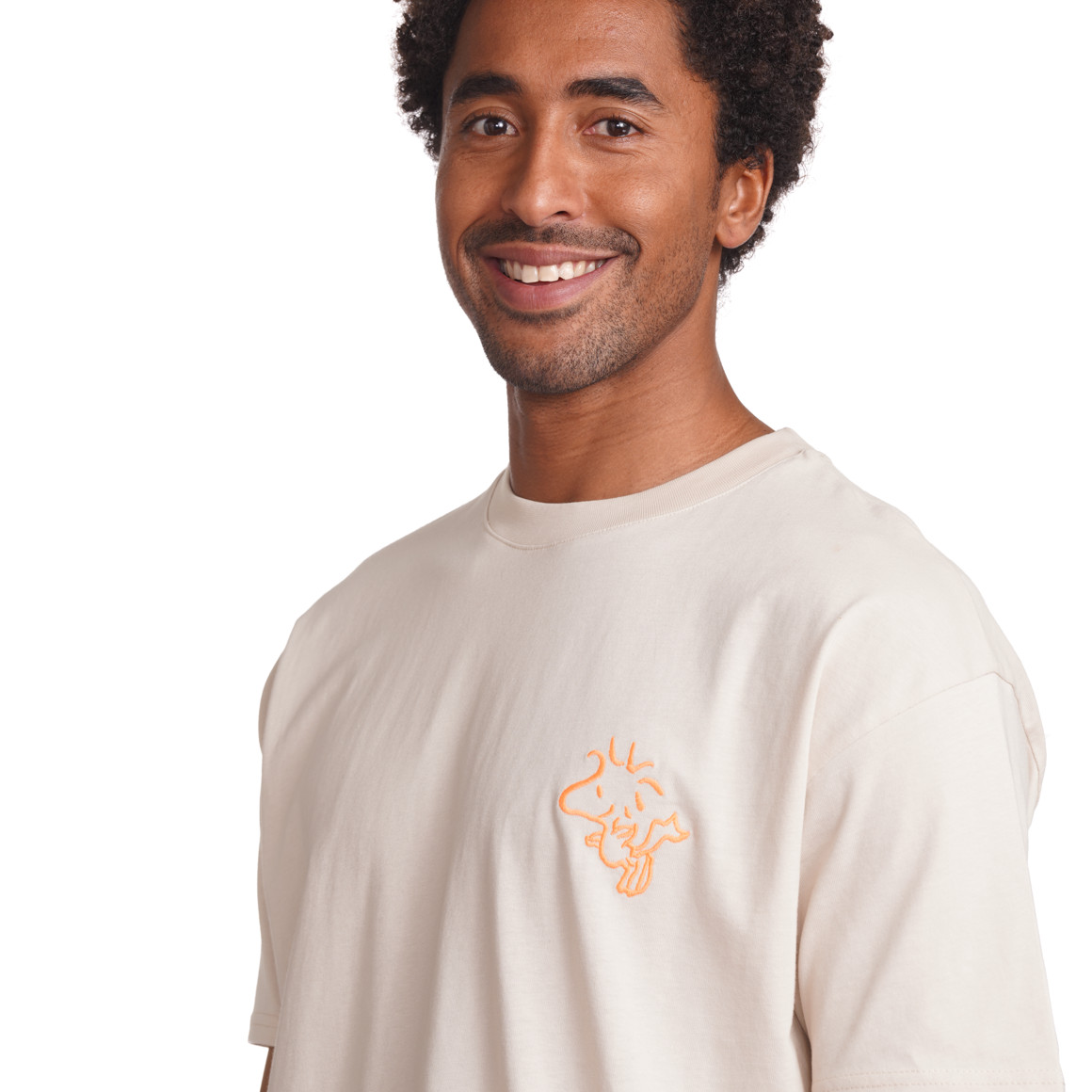 Jonas Nielsen Peanuts T-Shirt mit Stickerei beige