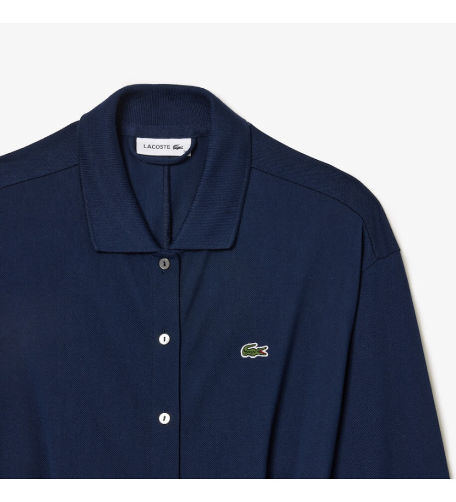 Vestido polo piqué azul marinho Lacoste