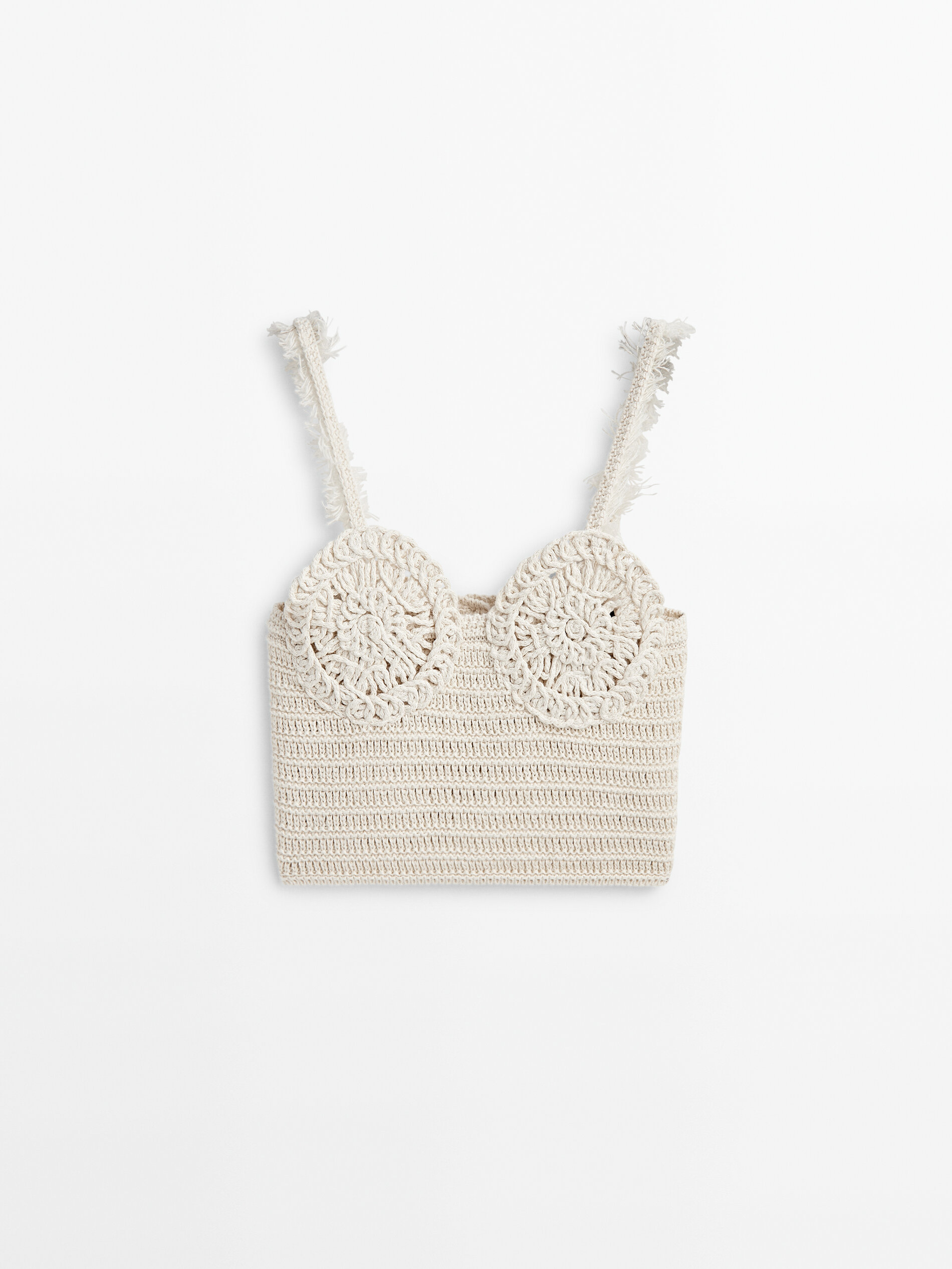 Top de crochê - Studio - Bege