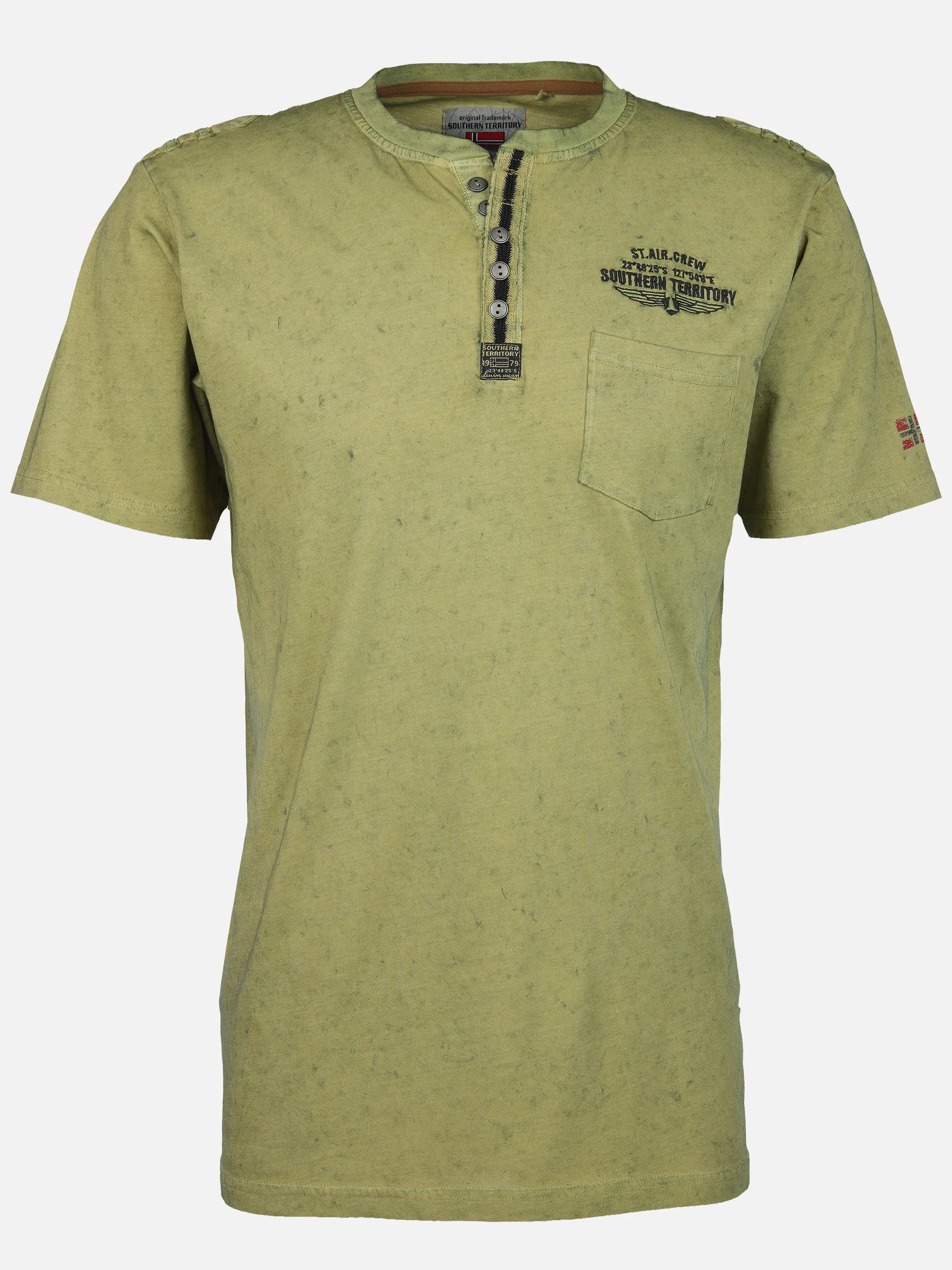 Herren Henleyshirt im Used Look