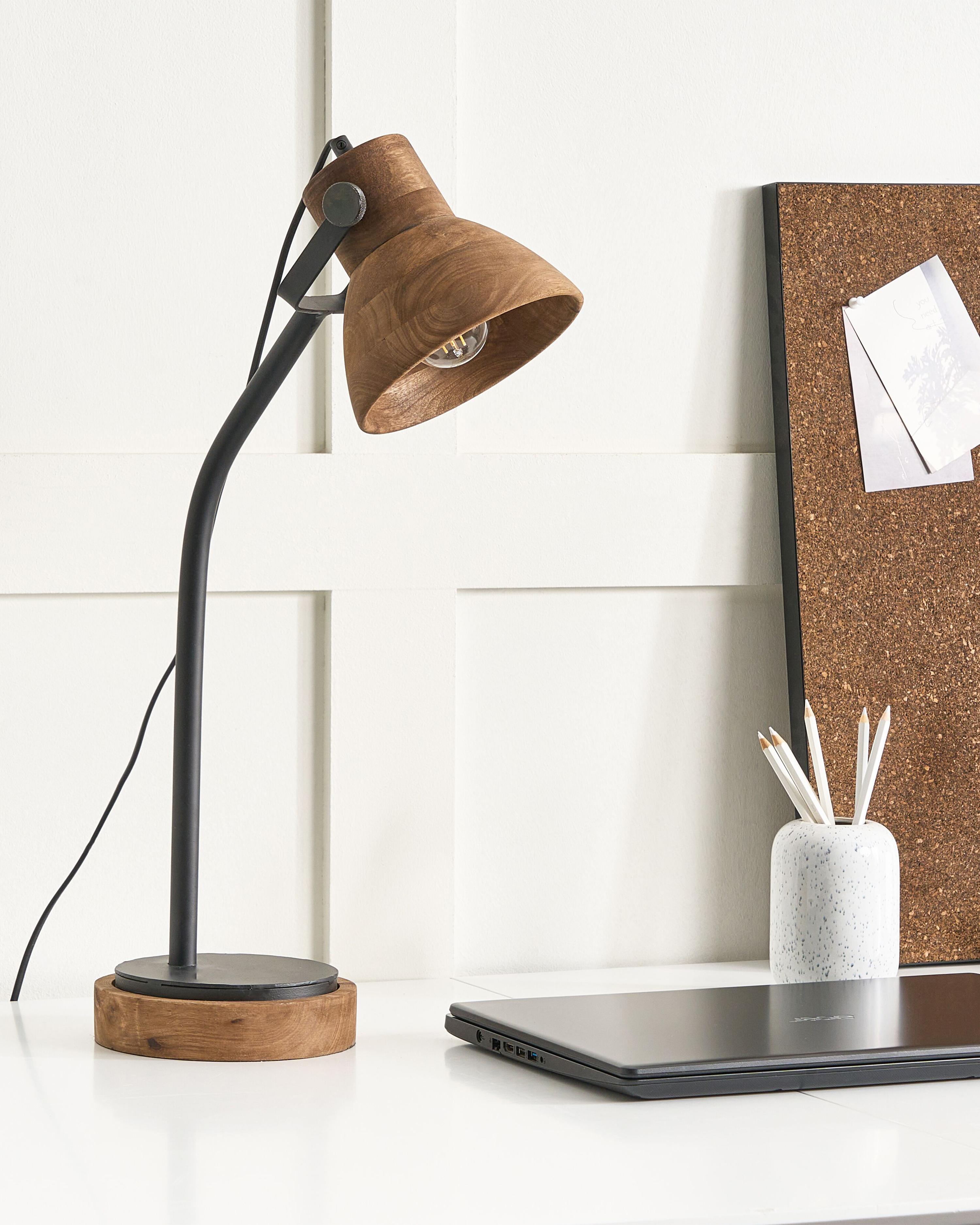 Bureaulamp KOLAR Mangohout Donkerbruin
