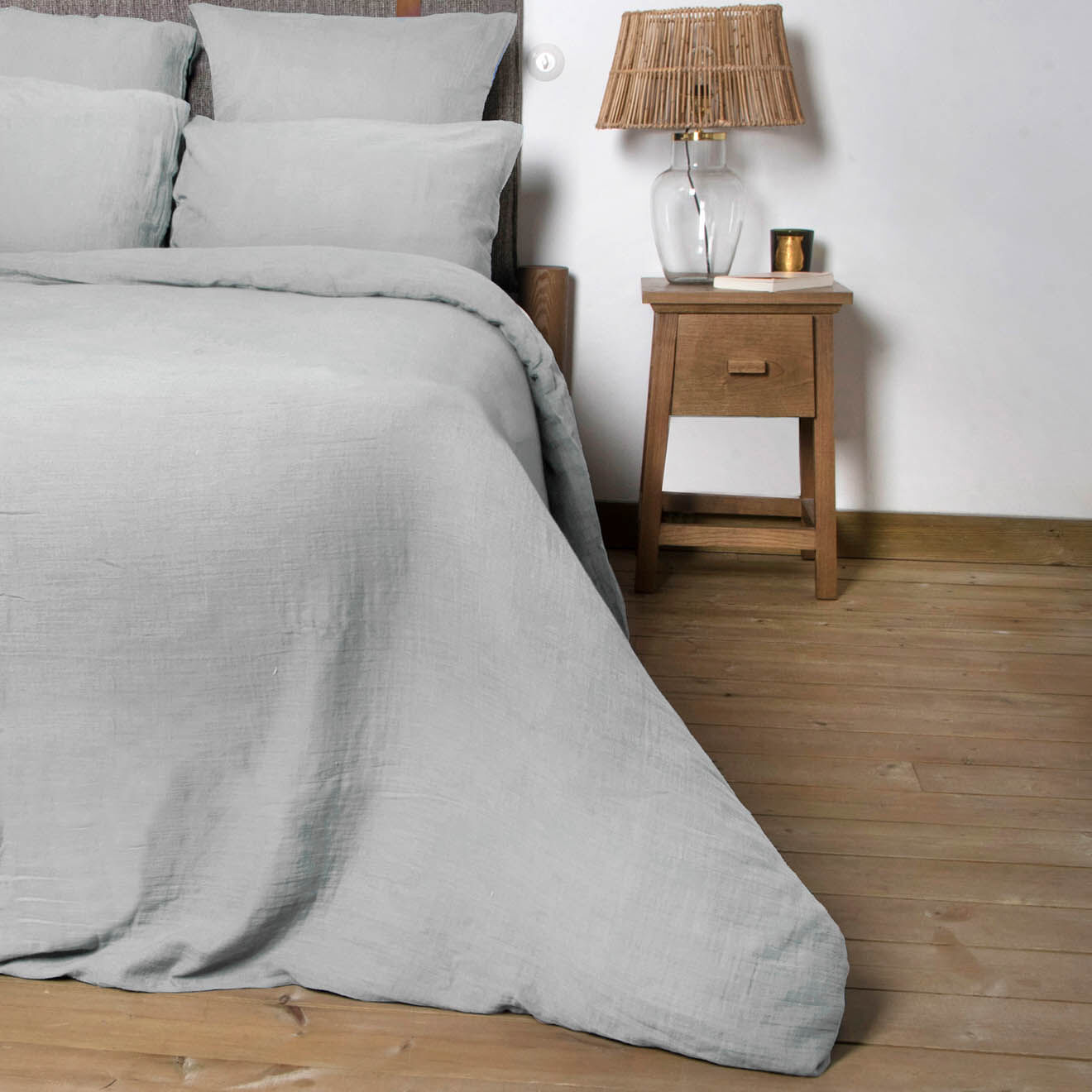 Febronie Home Housse de couette 100% Gaze de Coton Clara perle