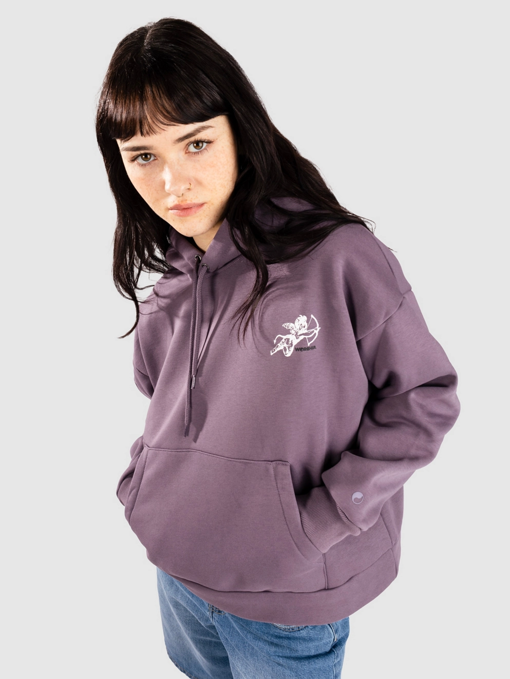 Worship Supplies Cherub Box Fit Hoodie purple reign