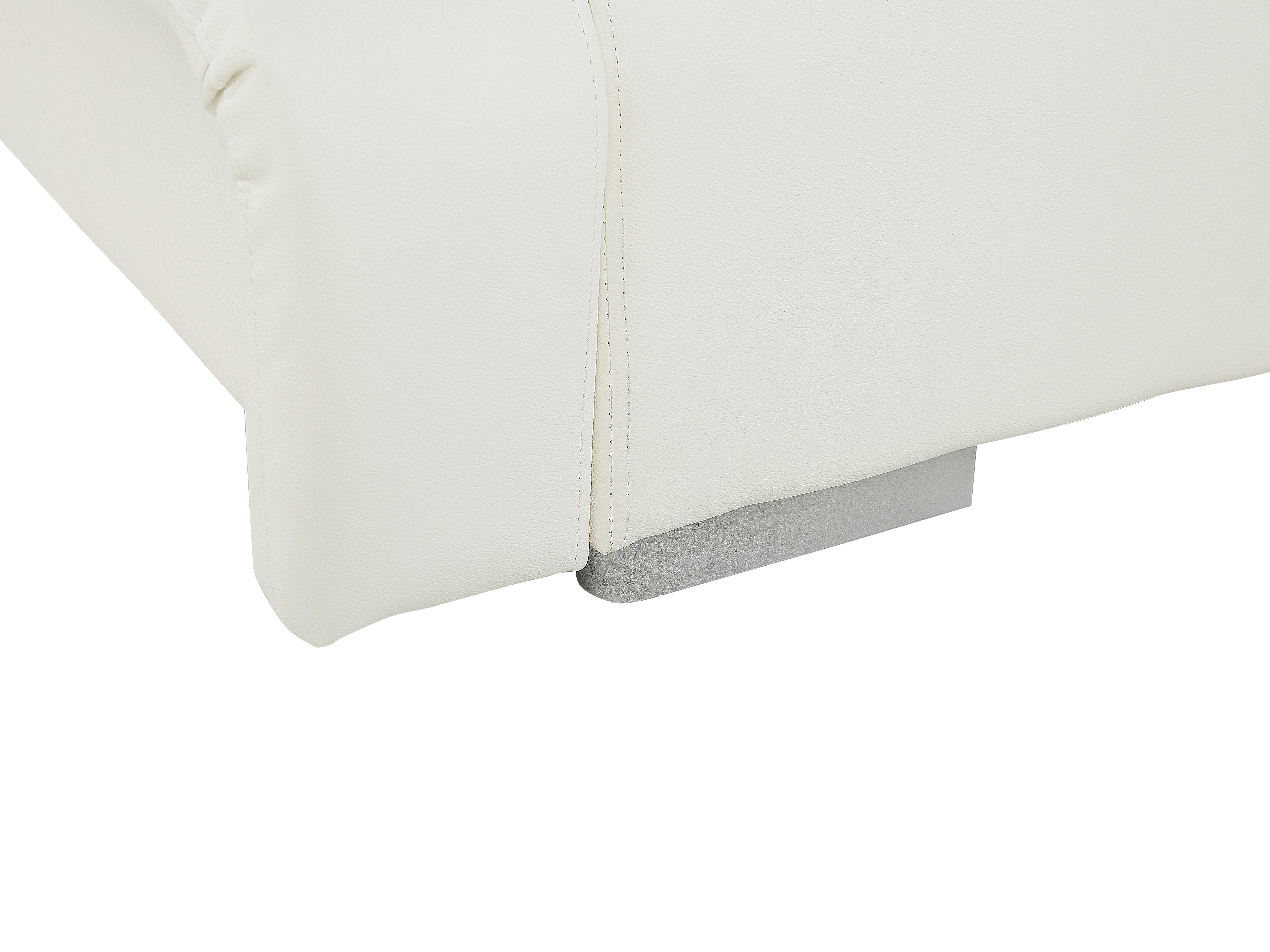 Bed Leer NANTES 140 x 200 cm Gebroken wit