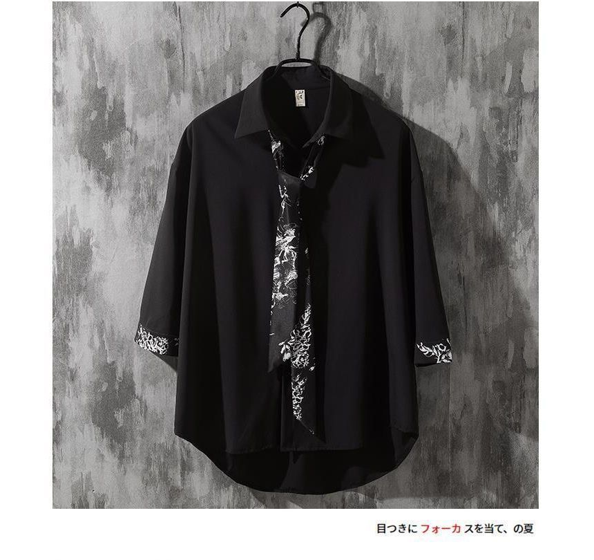 Tonni's - Shirt met stropdas en elleboogmouwen