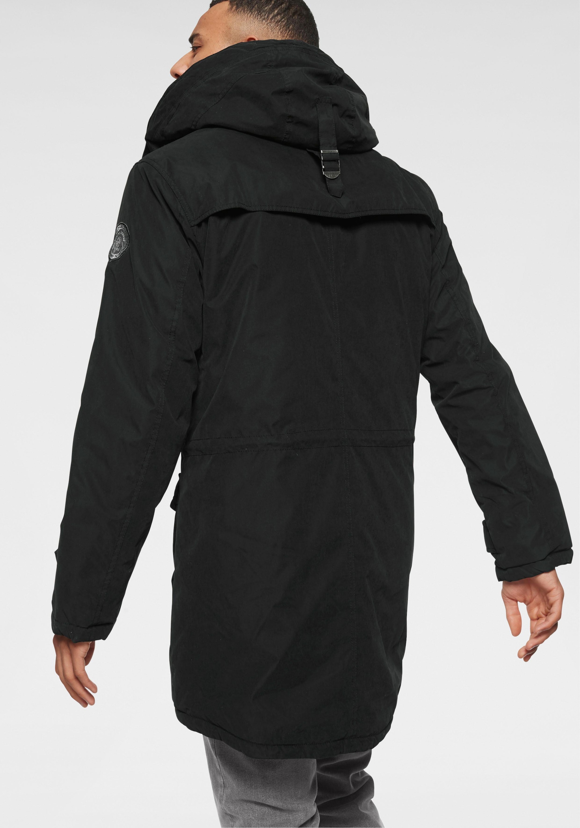 Bruno Banani Parka mit Kapuze Winterjacke mit Teddy Fleece gefüttert und anpassbarer Kapuze