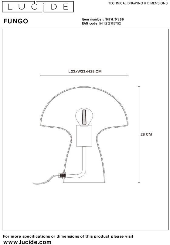 Lucide Fungo Tafellamp