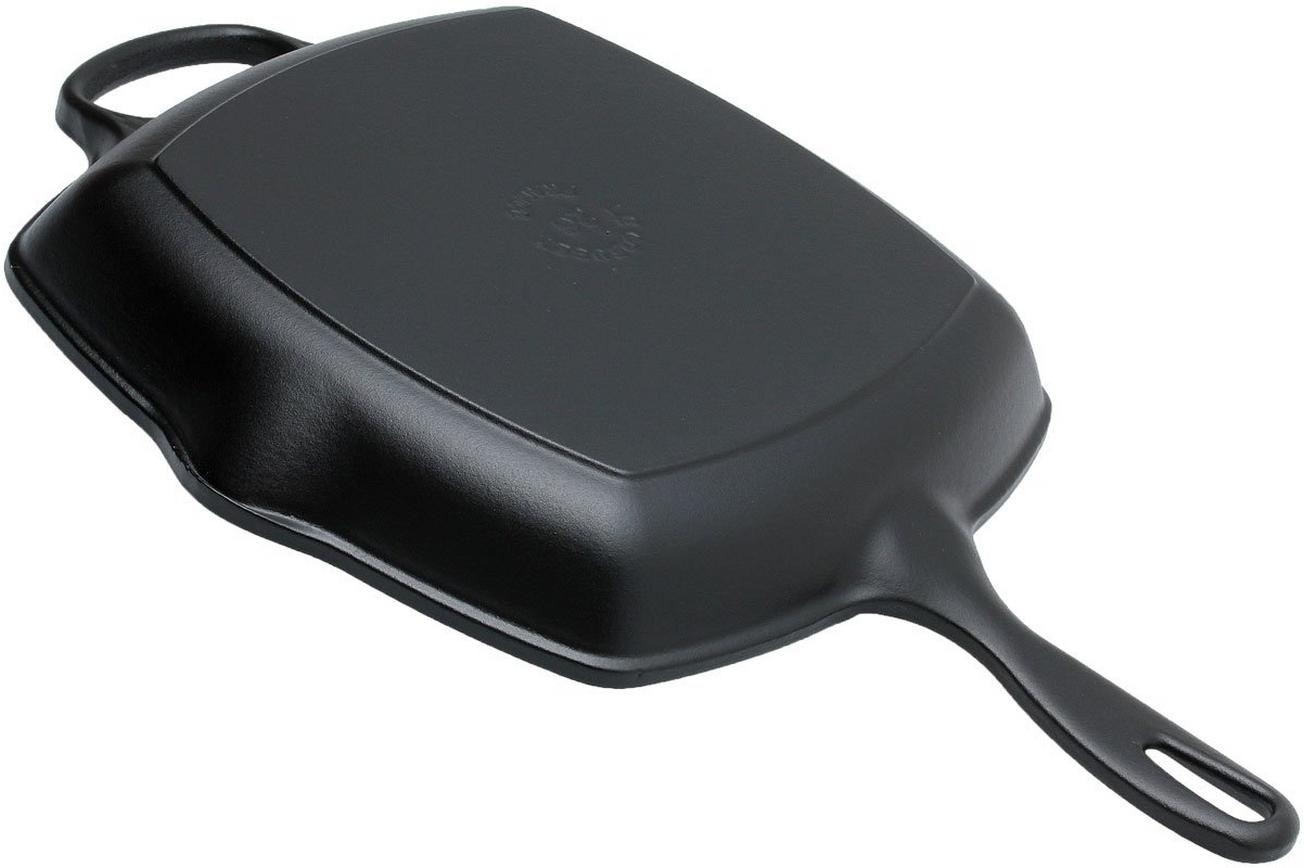 Le Creuset Signature grillpan/skillet 26cm vierkant, zwart