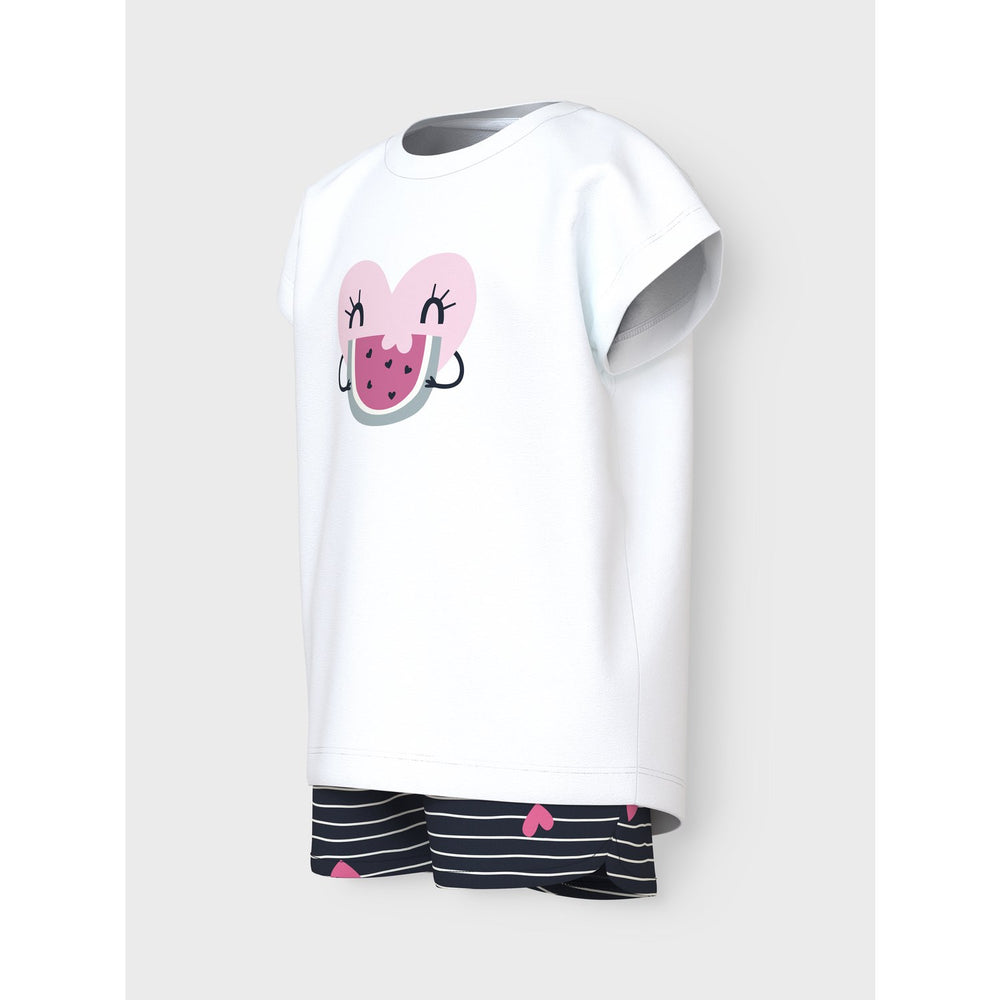 Køb Name It Bright White Hearts Vigea Shorts Sæt