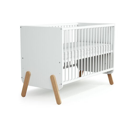 Pirate Lit Bébé   Blanc et Hêtre        60 x 120 cm   de               AT4