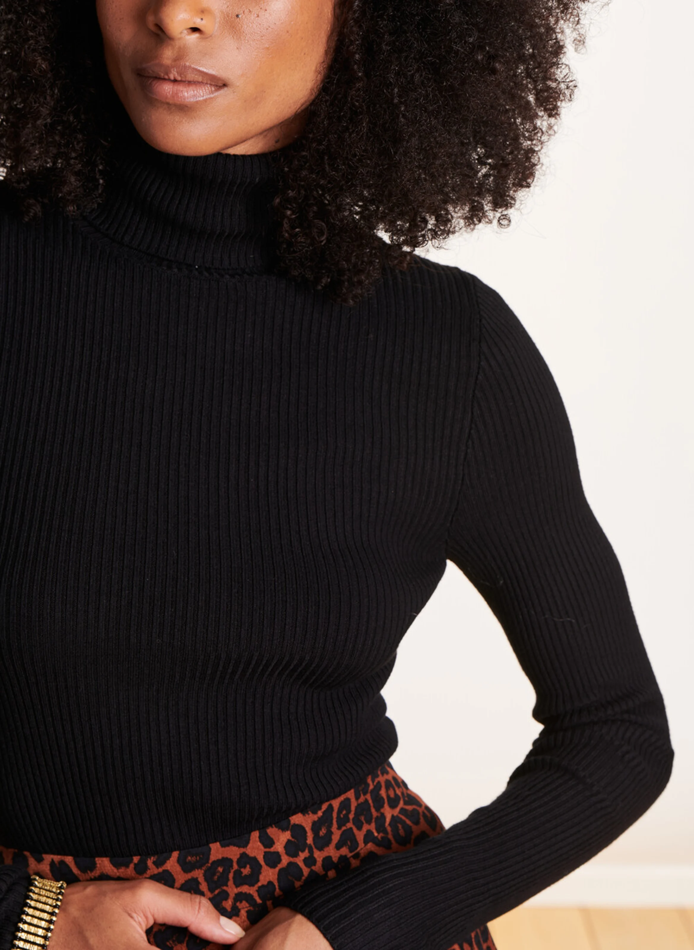 Pull col roulé | Noir
