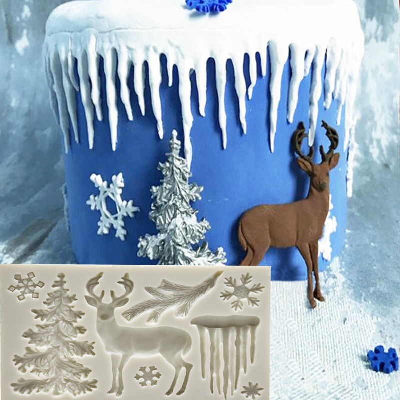 (8-fach) Silikon Weihnachts 3D Pralinen Form für Fondant / Schokolade Kuchen   Muffin Dekoration - Rentier
