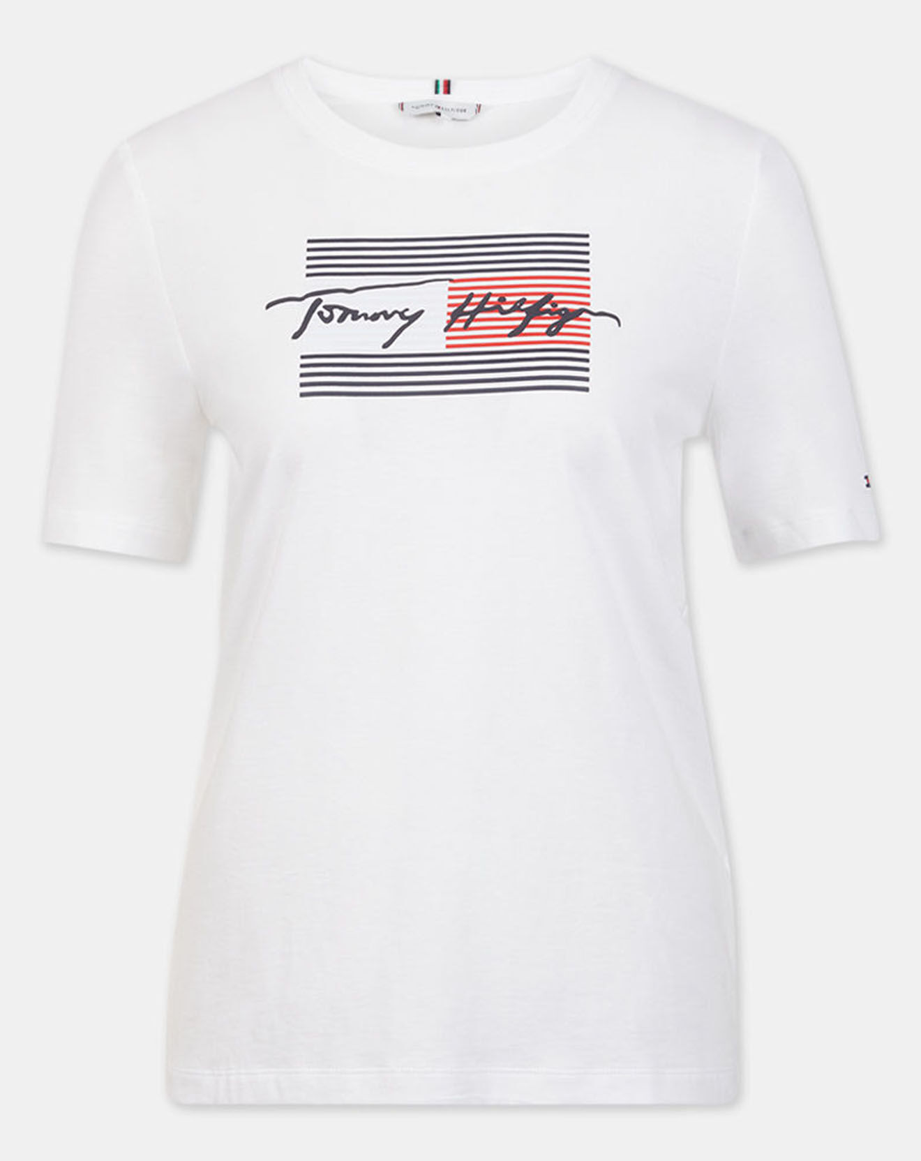 Tommy Hilfiger T-Shirt 100% Coton Bio Flag blanc