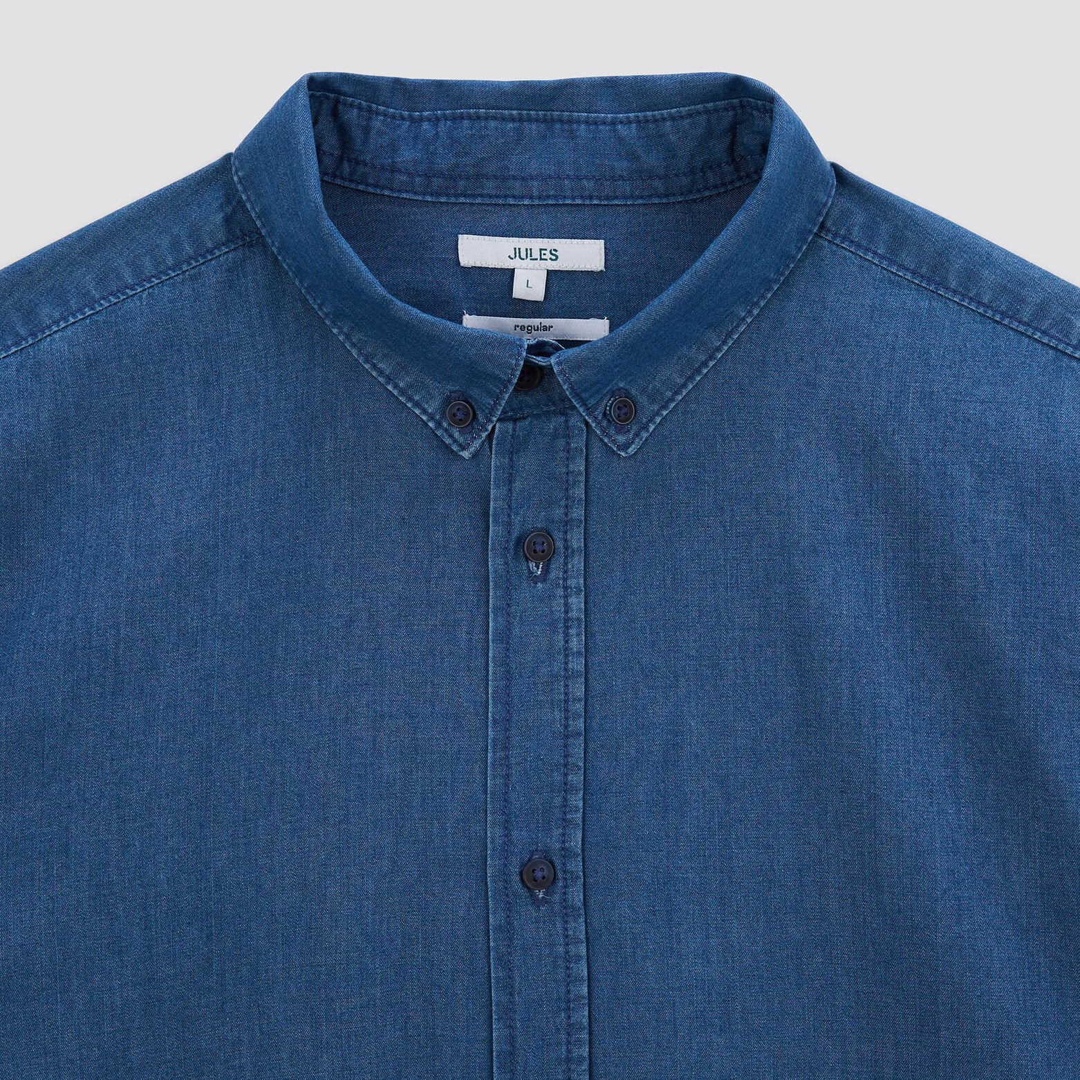 Chemise regular denim coton biologique Bleu moyen
