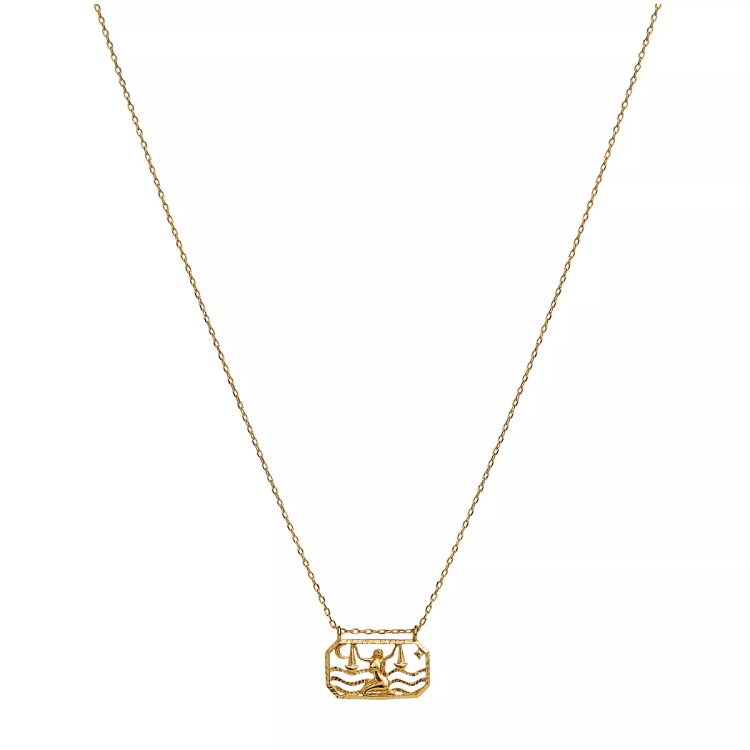 Maanesten Zodiac Libra Halskæde 18 kt. Forgyldt Sølv 2577a