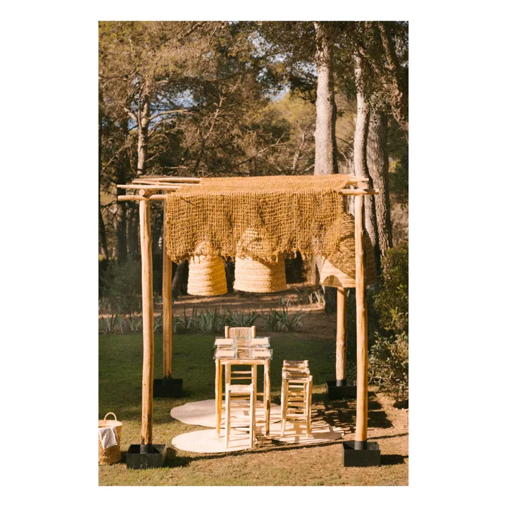 Cosydar Tabouret de bar en bois brut et palme