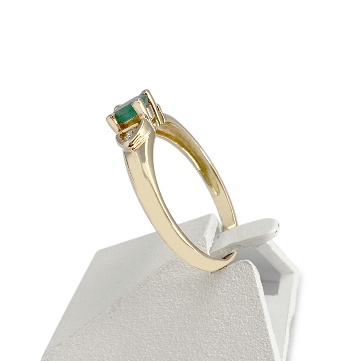 Bague d'occasion or 750 jaune émeraude diamants