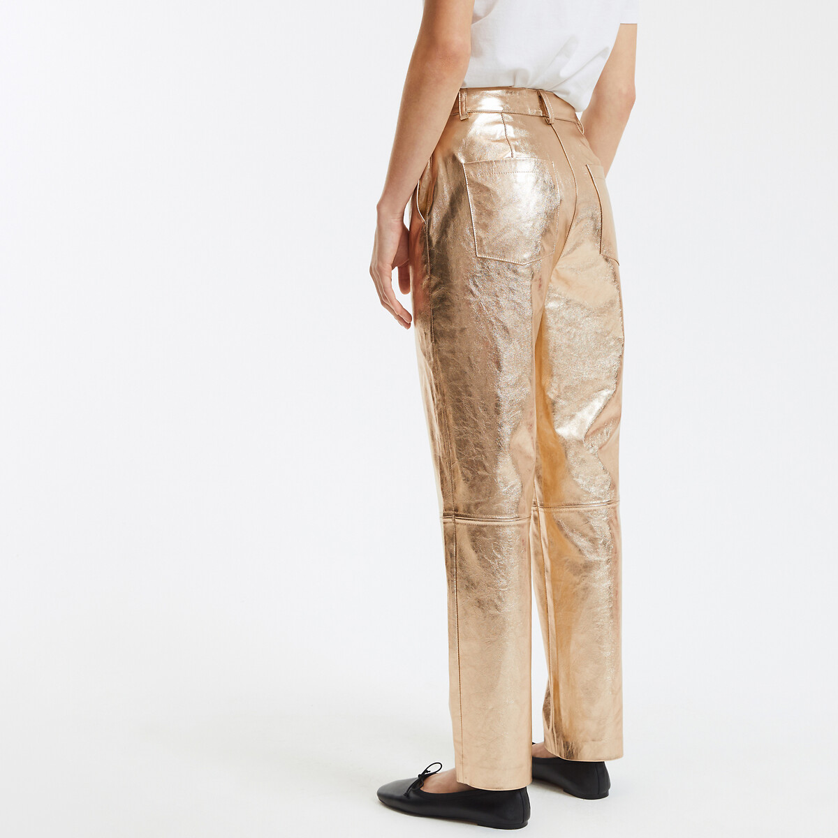 LA REDOUTE COLLECTIONS<br>Calças imitação cigarro douradas