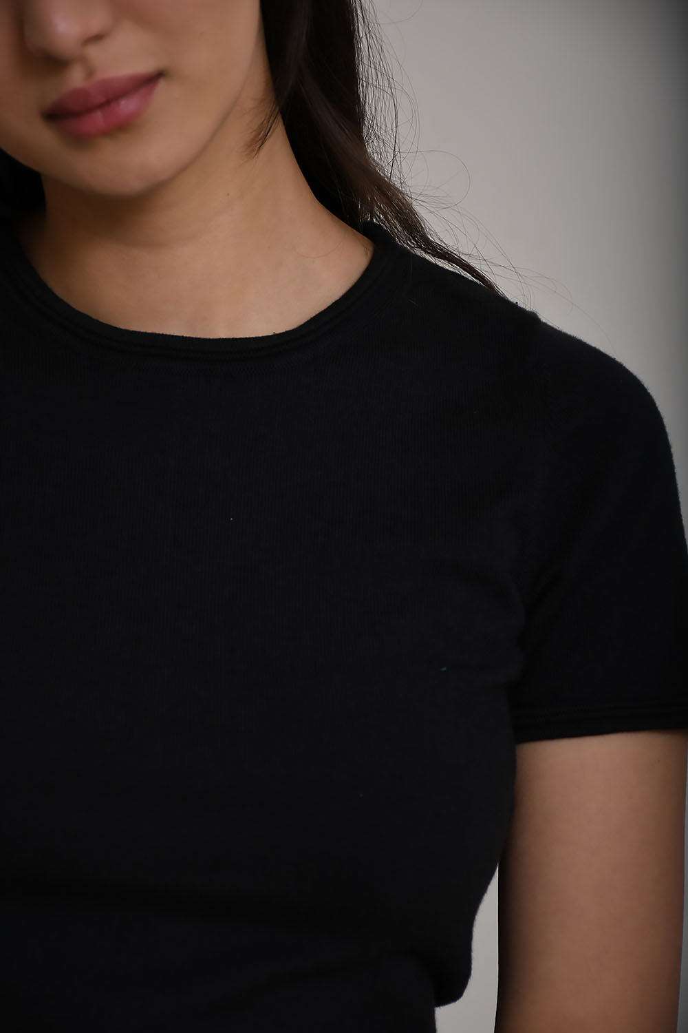 Cropped cotton t-shirt