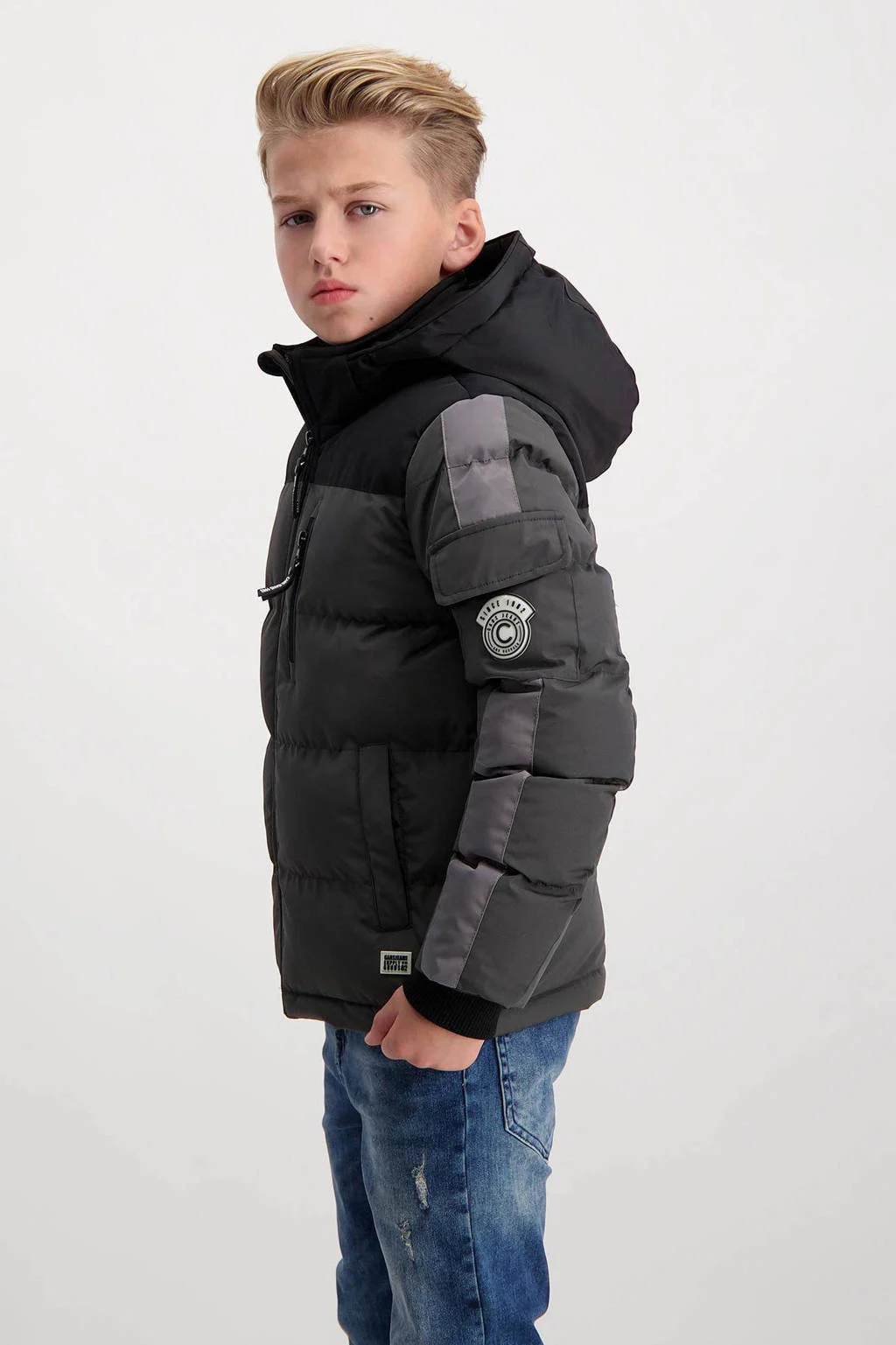 Heerlijke warme winterjasgewatteerde winterjas BASIL antraciet/grijs