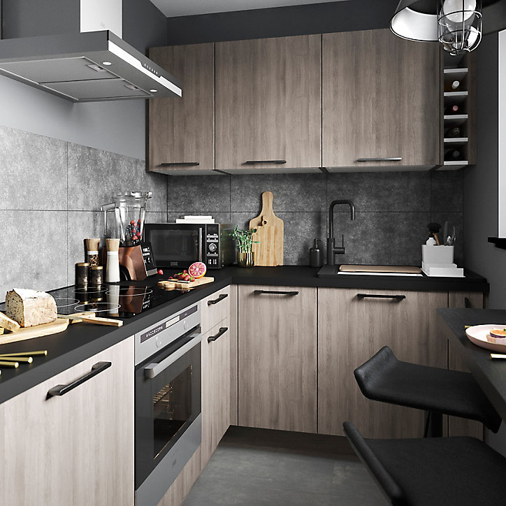 Porte de colonne de cuisine Chia chêne clair L. 30 cm x H. 130 cm GoodHome