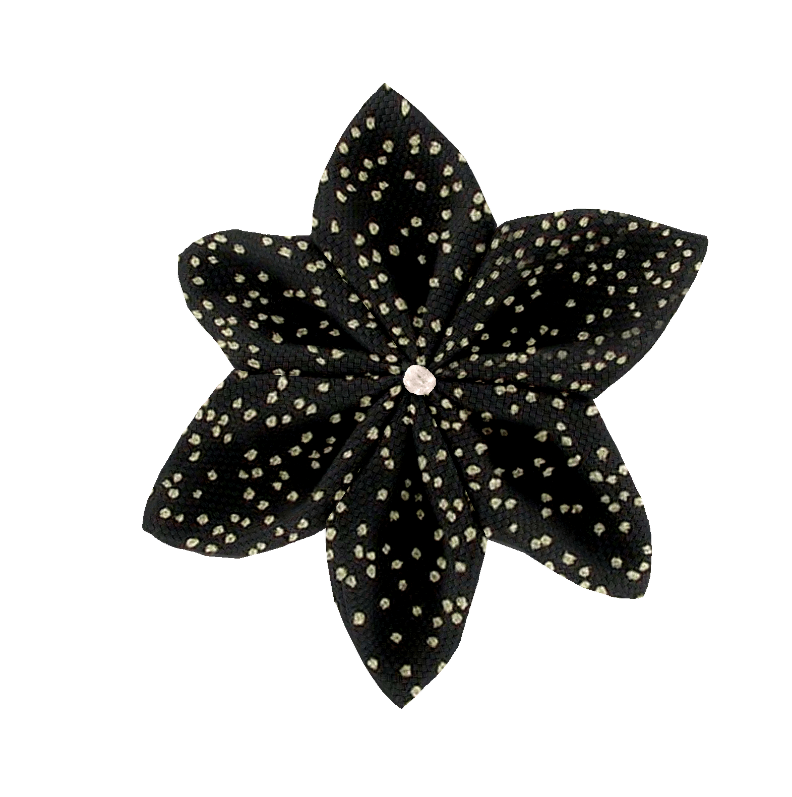 Barrette Fleur Étoile 4 Noir Pailleté