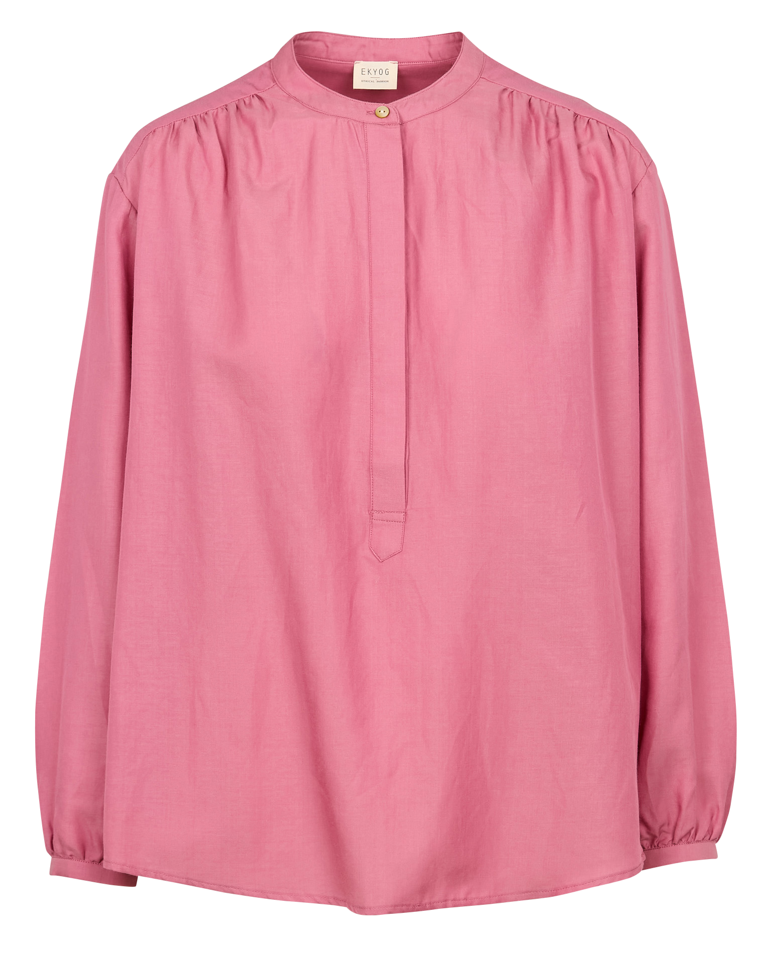 KASPAR - Blouse droite en coton et soie | Rose