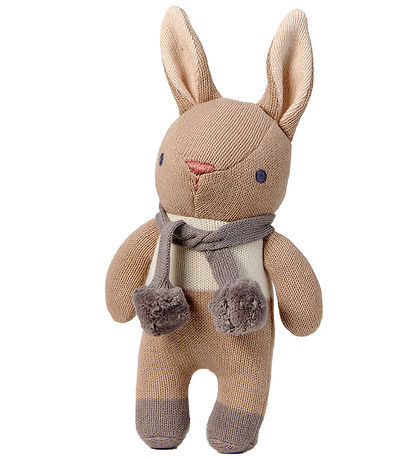 ThreadBear Geschenkset - braune Hasenrassel und Schmusetuch