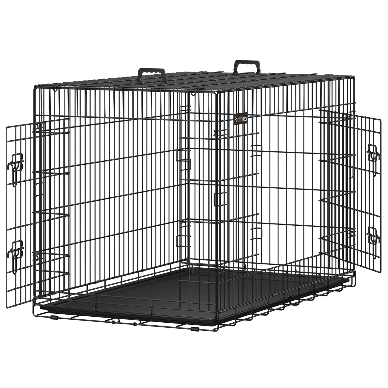 FEANDREA S-XXXL Hundekäfig mit 2 Türen 1,22 m, 74,5 cm, 80,5 cm