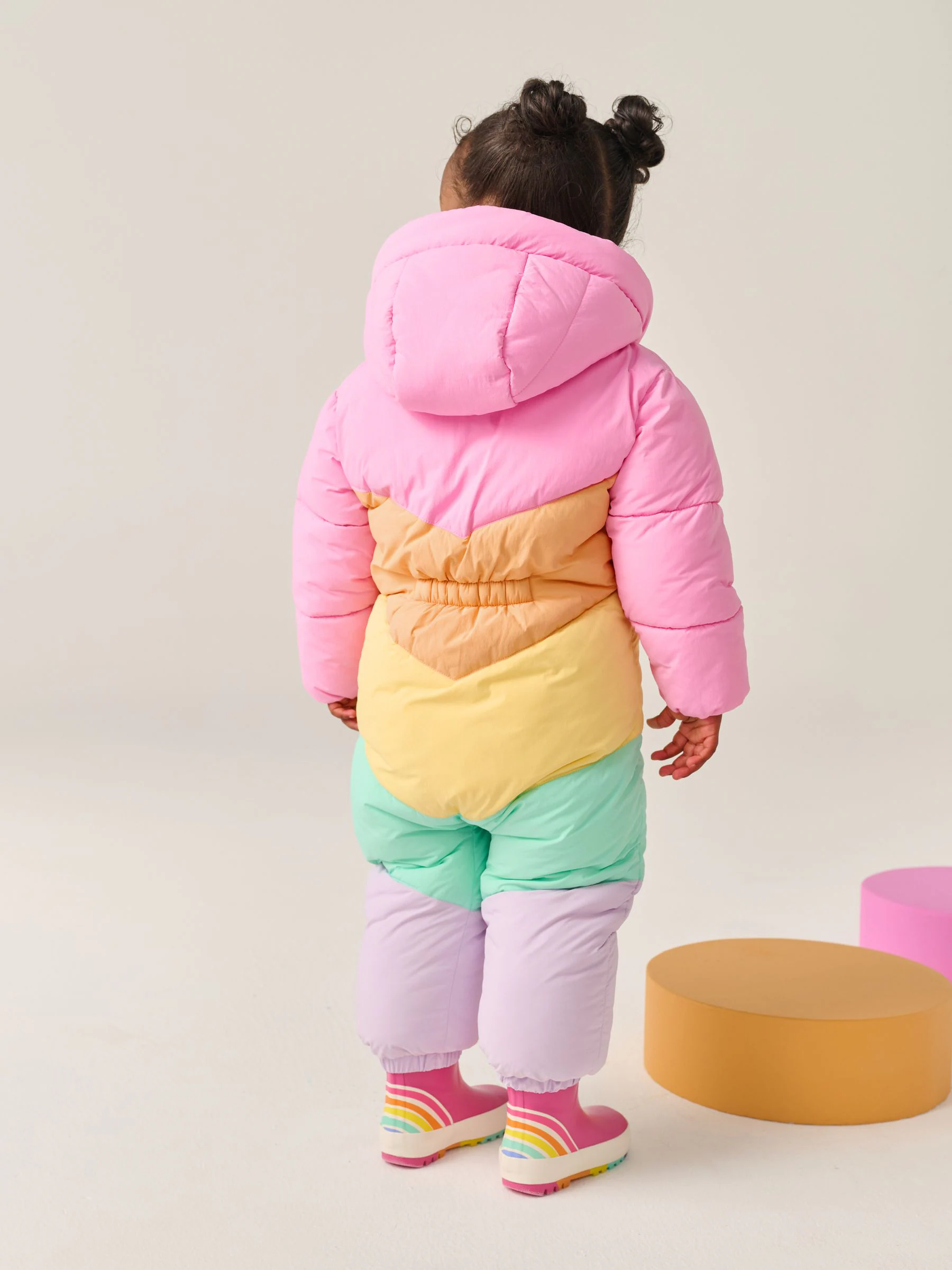 Little Bird by Jools Oliver regenbestendig sneeuwpak met pastelkleurige regenboogvlakken