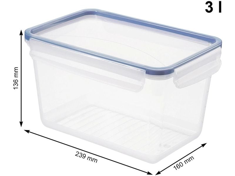 Rotho Vorratsdose CLIC & LOCK 3 l, Blau Kühlschrankdose