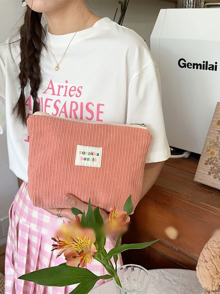Bitabis - Corduroy make-uptas met letters en stoffen