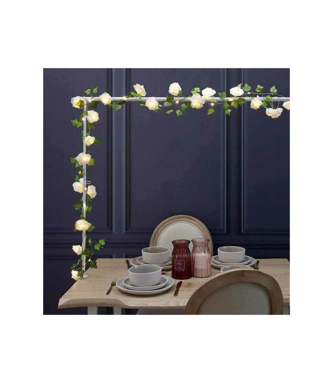 Paris Prix - Guirlande Lumineuse 20 Led rose 350cm Blanc