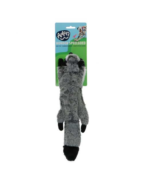Adori Hondenspeelgoed Skinny Vos - Knuffel - 38 cm Grijs